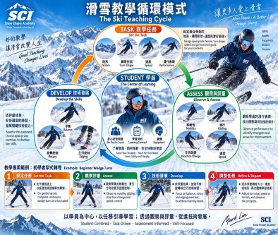 Ski 滑雪教學循環模式 以學員為中心的任務設定、觀察評量與技術發展